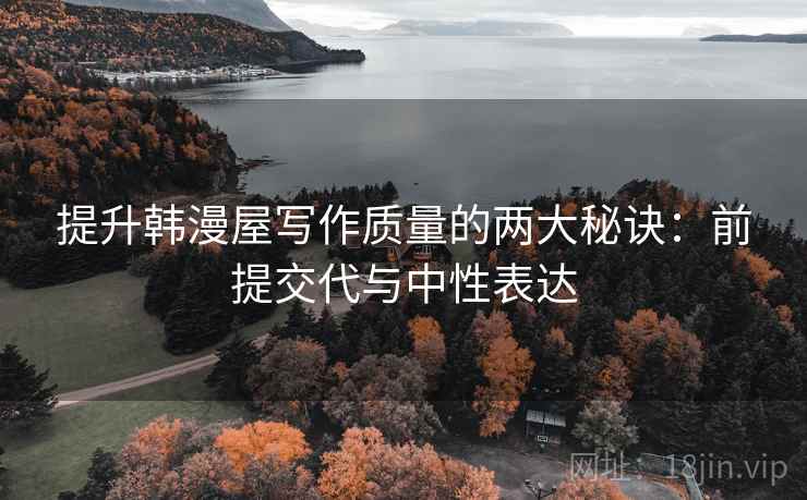 提升韩漫屋写作质量的两大秘诀：前提交代与中性表达