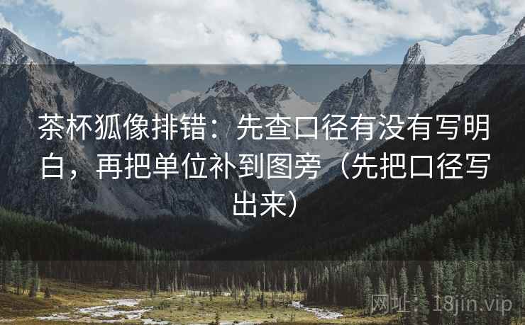茶杯狐像排错：先查口径有没有写明白，再把单位补到图旁（先把口径写出来）