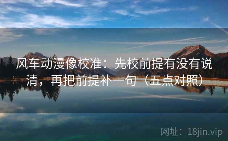 风车动漫像校准:先校前提有没有说清,再把前提补一句(五点对照)