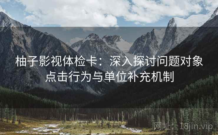 柚子影视体检卡:深入探讨问题对象点击行为与单位补充机制 第2张 柚子影视体检卡:深入探讨问题对象点击行为与单位补充机制 第2张